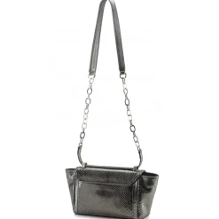 Aleksandra Badura - Luisa Mini Bag - Goatskin & Python Shoulder Bag - Graphite - Luxury High Quality Leather Bag - Avvenice