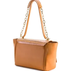 Aleksandra Badura - Luisa Bag - Calfskin & Python Shoulder Bag - Pumpkin - Luxury High Quality Leather Bag - Avvenice