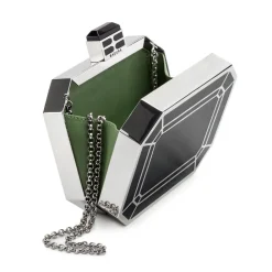 Aleksandra Badura - Miniauderie Bag - Black & Silver - Luxury High Quality Handmade Bag - Avvenice