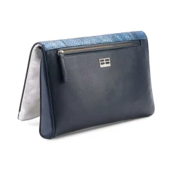 Aleksandra Badura - Privee Clutch - Calfskin & Python Envelope Clutch - Fuchsia - Luxury High Quality Leather Bag - Avvenice