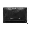 Aleksandra Badura - Privee Clutch - Calfskin & Python Envelope Clutch - Onyx - Luxury High Quality Leather Bag - Avvenice