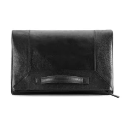 Aleksandra Badura - Privee Clutch - Goatskin Envelope Clutch - Onyx - Luxury High Quality Leather Bag - Avvenice