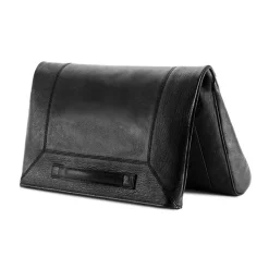 Aleksandra Badura - Privee Clutch - Goatskin Envelope Clutch - Onyx - Luxury High Quality Leather Bag - Avvenice