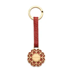 Aleksandra Badura - Small Leather Goods - Keyring in Calfskin - Red - Luxury High Quality - Avvenice