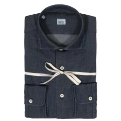 Alessandro Gherardi - Long Sleeve Shirt - Very Dark Denim - Shirt - Handmade in Italy - Luxury Exclusive Collection - Avvenice