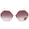 Alexander McQueen - Beetle Jeweled Sunglasses - Gold Brown - Alexander McQueen Eyewear - Avvenice