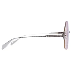 Alexander McQueen - Jeweled Hexagonal Sunglasses - Silver Red - Alexander McQueen Eyewear - Avvenice