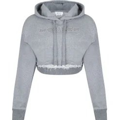 Alexander McQueen - Logo Embroidered Hoodie - Light Grey - Alexander McQueen Exclusive Luxury Collection - Avvenice