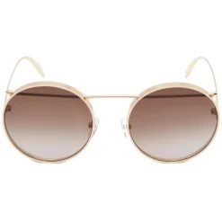 Alexander McQueen - Metal Piercing Frame Sunglasses - Gold Brown - Alexander McQueen Eyewear - Avvenice