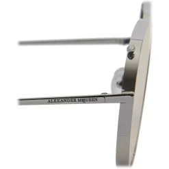 Alexander McQueen - Metal Aviator Piercing Sunglasses - Silver Violet - Alexander McQueen Eyewear - Avvenice