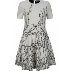 Alexander McQueen - Mini Dress - Ivory Black - Alexander McQueen Exclusive Luxury Collection - Avvenice