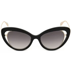 Alexander McQueen - Open Wire Cat-Eye Sunglasses - Black - Alexander McQueen Eyewear - Avvenice