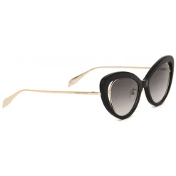 Alexander McQueen - Open Wire Cat-Eye Sunglasses - Black - Alexander McQueen Eyewear - Avvenice