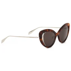 Alexander McQueen - Open Wire Sunglasses - Havana - Alexander McQueen Eyewear - Avvenice