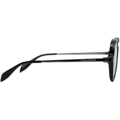 Alexander McQueen - Piercing Round Acetate Sunglasses - Black - Alexander McQueen Eyewear - Avvenice