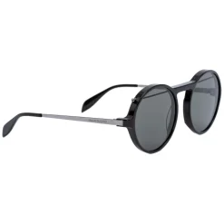 Alexander McQueen - Piercing Round Acetate Sunglasses - Black - Alexander McQueen Eyewear - Avvenice