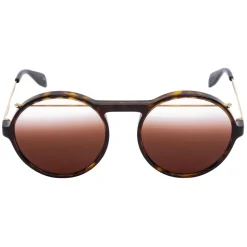 Alexander McQueen - Piercing Round Acetate Sunglasses - Havana Brown - Alexander McQueen Eyewear - Avvenice