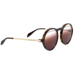 Alexander McQueen - Piercing Round Acetate Sunglasses - Havana Brown - Alexander McQueen Eyewear - Avvenice