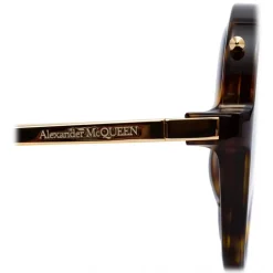 Alexander McQueen - Piercing Round Acetate Sunglasses - Havana Brown - Alexander McQueen Eyewear - Avvenice