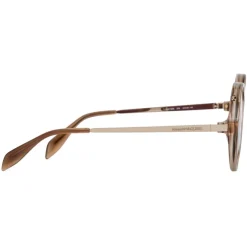 Alexander McQueen - Piercing Round Acetate Sunglasses - Light Havana Red - Alexander McQueen Eyewear - Avvenice