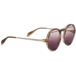 Alexander McQueen - Piercing Round Acetate Sunglasses - Light Havana Red - Alexander McQueen Eyewear - Avvenice