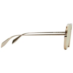 Alexander McQueen - Piercing Pilot Metal Sunglasses - Gold Brown - Alexander McQueen Eyewear - Avvenice