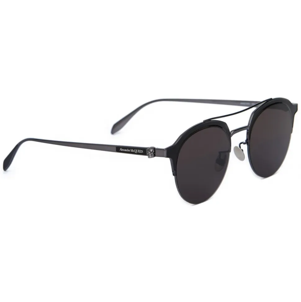Alexander McQueen - Skull Panthos Metal Sunglasses - Ruthenium - Alexander McQueen Eyewear - Avvenice