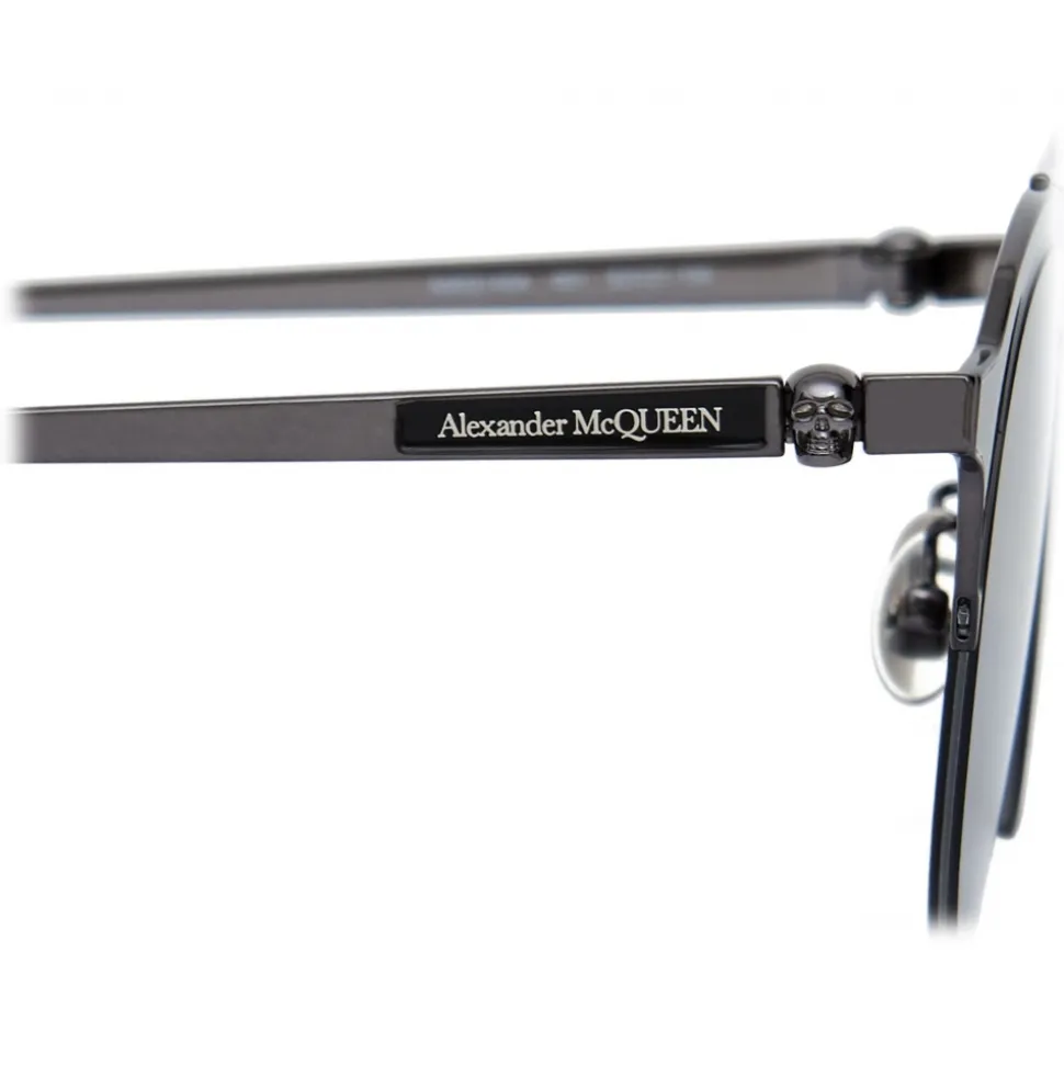 Alexander McQueen - Skull Panthos Metal Sunglasses - Ruthenium - Alexander McQueen Eyewear - Avvenice