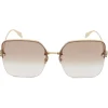 Alexander McQueen - Skull Jeweled Square Sunglasses - Gold Brown - Alexander McQueen Eyewear - Avvenice