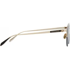 Alexander McQueen - Skull Panthos Metal Sunglasses - Gold Green - Alexander McQueen Eyewear - Avvenice