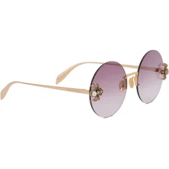 Alexander McQueen - Spider Jeweled Round Sunglasses - Gold Violet - Alexander McQueen Eyewear - Avvenice