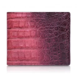 Ammoment - Caiman in Degrade Terracota-Black - Leather Bifold Wallet with Center Flap - Avvenice
