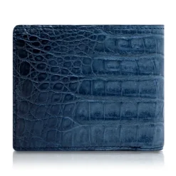 Ammoment - Caiman in Degrade Light-Dark Blue - Leather Bifold Wallet - Avvenice