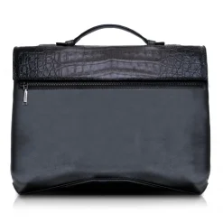 Ammoment - Caiman in Degrade Coal New Age - Leather Briefcase -  Orion Business Bag - Avvenice