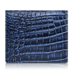 Ammoment - Caiman in Degrade Navy-Black - Leather Bifold Wallet - Avvenice