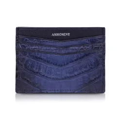 Ammoment - Caiman in Degrade Navy-Black - Leather Credit Card Holder - Avvenice