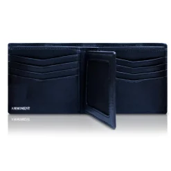 Ammoment - Caiman in Degrade Light-Dark Blue - Leather Bifold Wallet with Center Flap - Avvenice