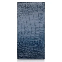 Ammoment - Caiman in Degrade Light-Dark Blue - Leather Breast Wallet - Avvenice