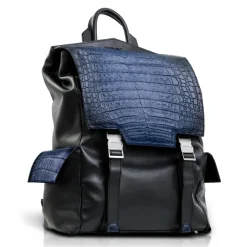 Ammoment - Caiman in Degrade Navy-Black - Leather Zane Large Backpack - Avvenice