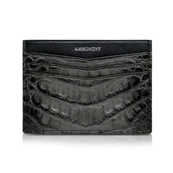 Ammoment - Caiman in Degrade Coal New Age - Leather Credit Card Holder - Avvenice