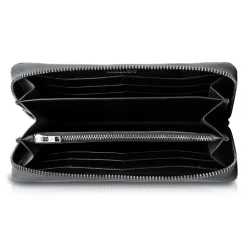 Ammoment - Caiman in Degrade Coal New Age - Leather Long Zipper Wallet - Avvenice