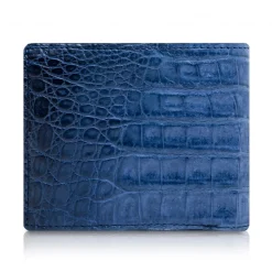 Ammoment - Caiman in Degrade Navy-Black - Leather Bifold Wallet with Center Flap - Avvenice