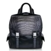 Ammoment - Caiman in Degrade Coal New Age - Leather Zane Small Backpack - Avvenice