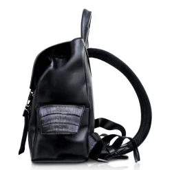 Ammoment - Caiman in Degrade Coal New Age - Leather Zane Small Backpack - Avvenice