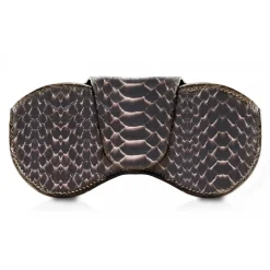 Ammoment - Eyeglass Case - Python in Pepite Rose - Luxury Eyeglass Leather Cover - Avvenice