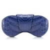 Ammoment - Eyeglass Case - Porosus Crocodile in Blue Navy - Luxury Eyeglass Leather Cover - Avvenice