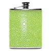 Ammoment - Hip Flask - Stingray in Light Green - Luxury Stainless Steel Hip Flask in Leather - Avvenice