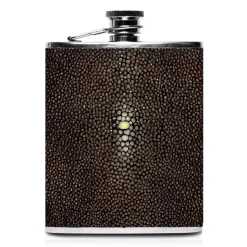 Ammoment - Hip Flask - Stingray in Brown - Luxury Stainless Steel Hip Flask in Leather - Avvenice