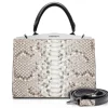 Ammoment - Jena Handbag Large in Python - Roccia - Luxury High Quality Leather Bag - Avvenice