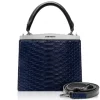 Ammoment - Jena Handbag Small in Python - Navy - Luxury High Quality Leather Bag - Avvenice